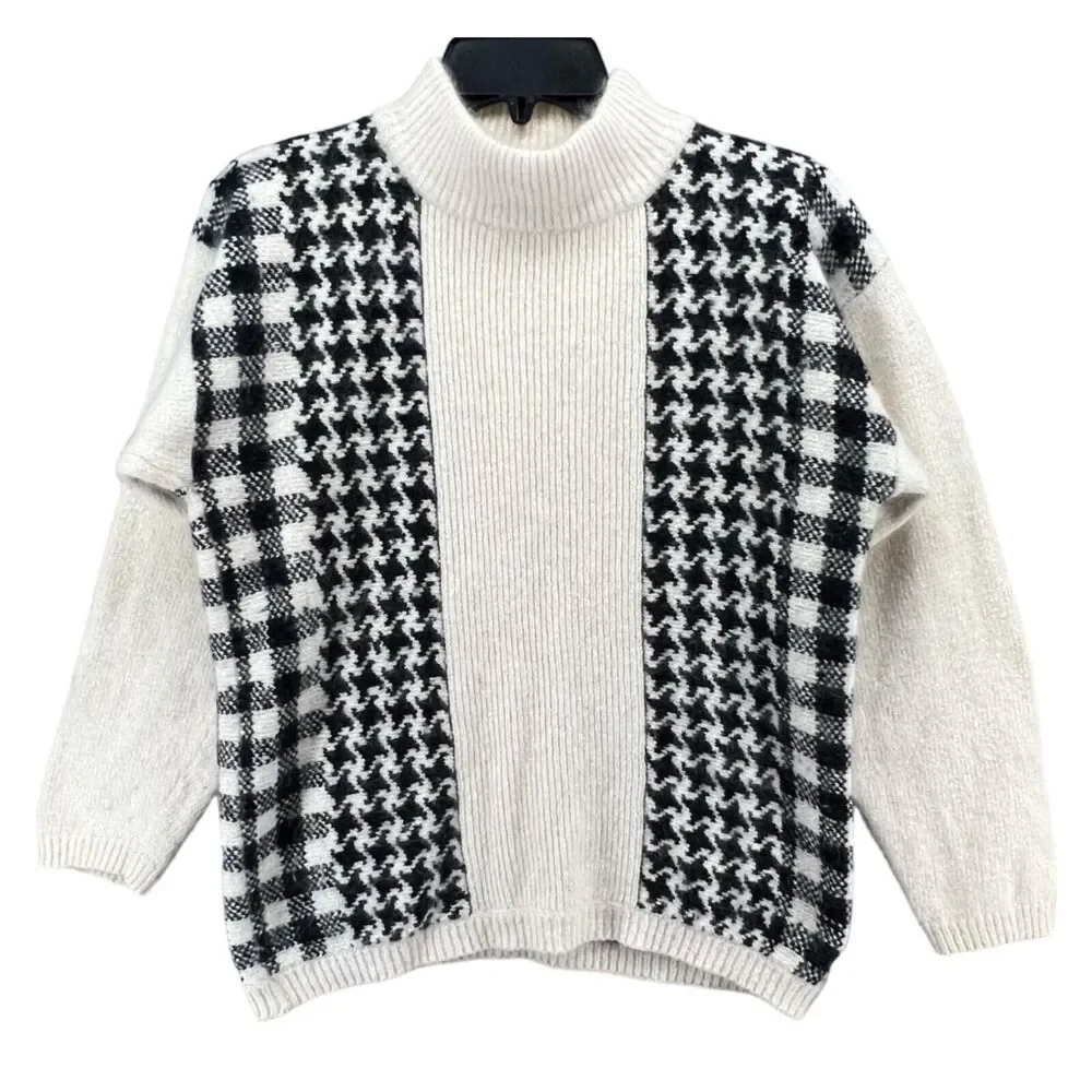 Vintage Glory B by Gloria Furman‎ Sweater Womens Small Houndstooth Silk Angora